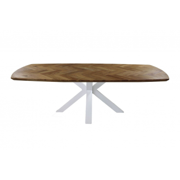 HSM Collection Eettafel Visgraat Deens Ovaal Eikenhout 240cm