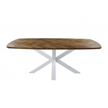 HSM Collection Eettafel Visgraat Deens Ovaal Eikenhout 280cm