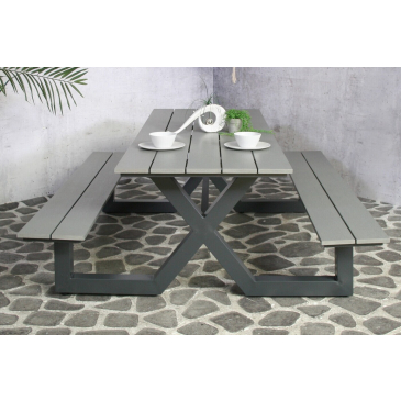 SenS-Line Picknicktafel Kelvin Aluminium Grijs 210cm