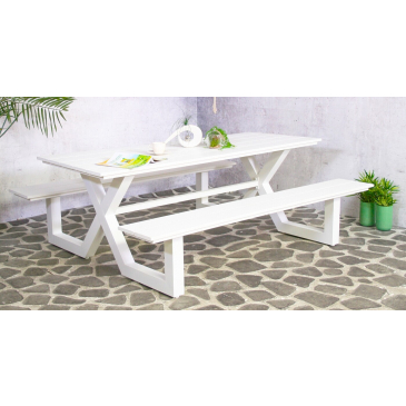 SenS-Line Picknicktafel Kelvin Aluminium Wit 210cm