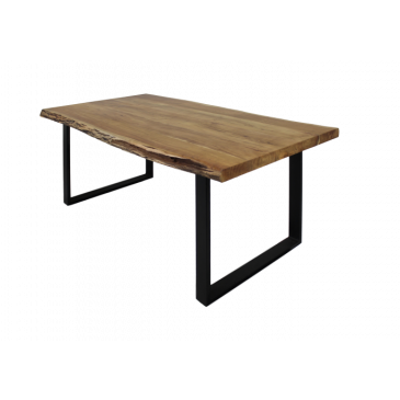 HSM Collection Eettafel Rechthoekig Soho U-poot 175cm Naturel/Zwart Acaciahout/Metaal