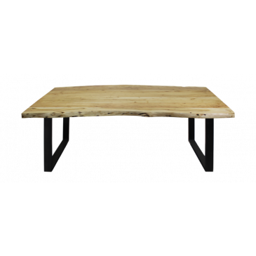 HSM Collection Eettafel Rechthoekig Boomstam Soho U-poot 200cm Naturel/Zwart Acacia/Metaal