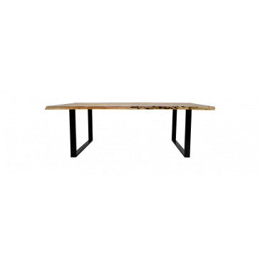 HSM Collection Eettafel Rechthoekig Soho U-poot 220cm Naturel/Zwart Acacia/Metaal