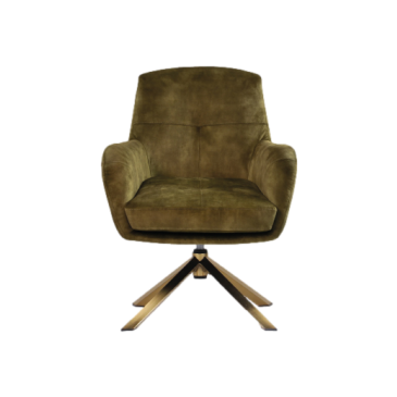 HSM Collection Fauteuil Cleveland Groen/Goud Adore/Metaal