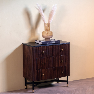 Sidetable Japandi Bruin met Marmer - Giga Meubel