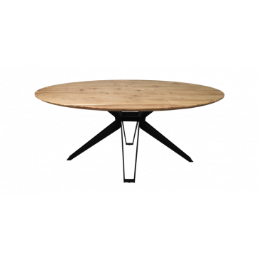 HSM Collection Eettafel Ovaal Zurich 220cm Naturel/Zwart Acaciahout/Metaal