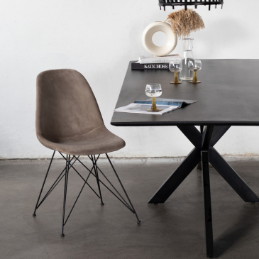 Stoel Jamie Velvet Stone (set van 2) - Giga Meubel