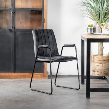 Stoel Tara Velvet Stone - Giga Meubel