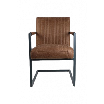 HSM Collection Eetkamerstoel Texas Met Armleuning Set van 2 Cognac Yachtleder