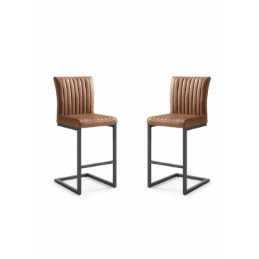 HSM Collection Barkruk Texas Set van 2 Cognac Yachtleder/Metaal