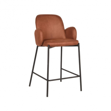 LABEL51 Barkruk Jari Cognac Microfiber