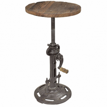I-Catchers Bijzettafel Verstelbaar Reclaimed Top Ø33cm