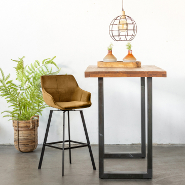 Barkruk Shannon Velvet Oker - Giga Meubel