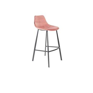 Dutchbone Barkruk Franky Velvet Roze