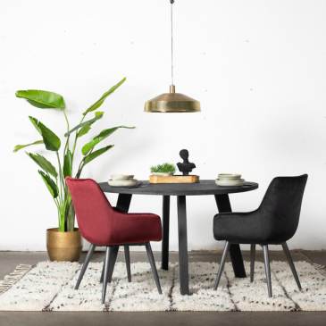 Eettafel Luuc Rond Zwart Ø130cm - Giga Meubel