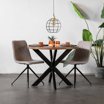 Eettafel Max Rond Visgraat 100cm - Giga Meubel