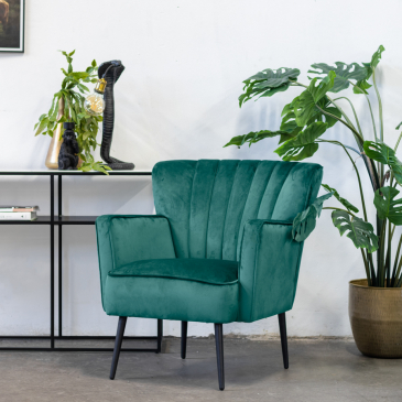 Fauteuil Fonz Velvet Groen - Giga Meubel