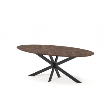 I-Catchers Tafelblad Fort Ovaal Walnoot Visgraat 240x120cm