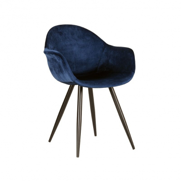 Label51 Eetkamerstoel Forli Blauw Velvet