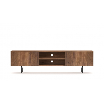 I-Catchers Tv-Meubel Piano Walnoot Mangohout 2-Deurs 200cm