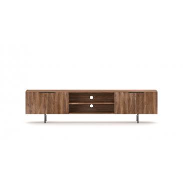 I-Catchers Tv-Meubel Piano Walnoot Mangohout 4-Deurs 240cm