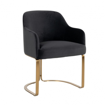 Richmond Stoel Hadley Antraciet Velvet Brushed Goud