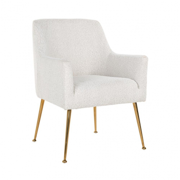 Richmond Stoel Harper Wit Bouclé Brushed Goud