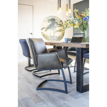 Stoel Joel met arml, - antraciet pasadena