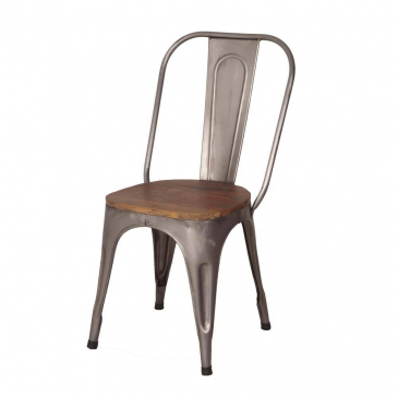 Stoel Tolix Met Hout Metaal - Giga Meubel