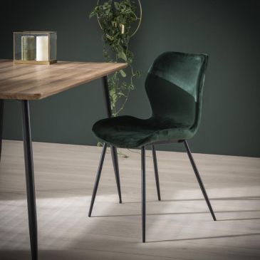 Stoel Velvet Groen Ronde Buis Onderstel - Giga Meubel