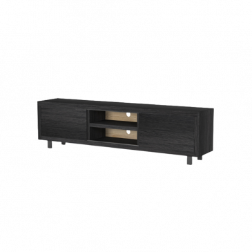 I-Catchers Tv-Meubel Fort Zwart 2 Schuifdeuren 270cm