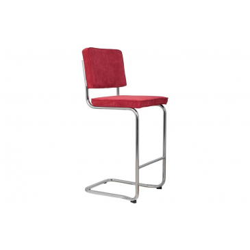 Zuiver Barstoel Ridge Kink Rib Rood