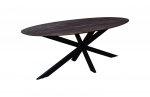 Eettafel Ziggy Bruin Ovaal 200cm X-poot - Giga Meubel