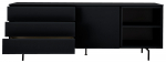 Tenzo Dressoir Plain Zwart 210cm