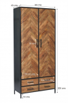 Kabinet Brooklyn 2 Lade 90cm - Giga Meubel