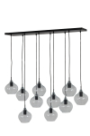 Light & Living Hanglamp 10-Lichts Rakel Zwart/Glas 124cm