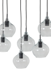 Light & Living Hanglamp 10-Lichts Rakel Zwart/Glas 124cm