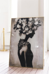 Coco Maison Fotoschilderij Flower Crown 70x100cm Zwart