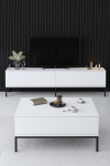 Tv-meubel Lord Melamine Wit Zwart 180cm