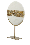 Light & Living Ornament Gouya Op Voet Marmer Wit/Geel 50cm