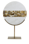 Light & Living Ornament Gouya Op Voet Marmer Wit/Geel 50cm
