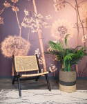 HSM Collection Loungestoel Zwart/Naturel Teak/Rotan