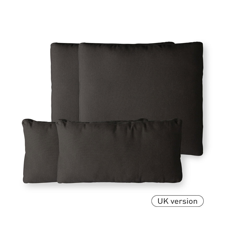 HKliving Buitenlounge Sofa Cushion Set Zwart Fire Retardant kopen