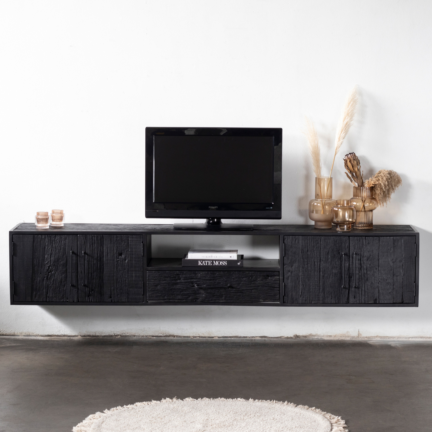 periscoop donker belediging Zwevend Tv-meubel Pure Black 240cm kopen? ⏩ Giga Meubel! - Giga Meubel