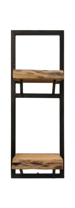 HSM Collection Wandplank Levels Live Edge 25x70cm Acacia/Ijzer