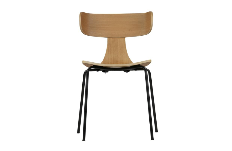 BePureHome Form houten stoel met metalen poot naturel