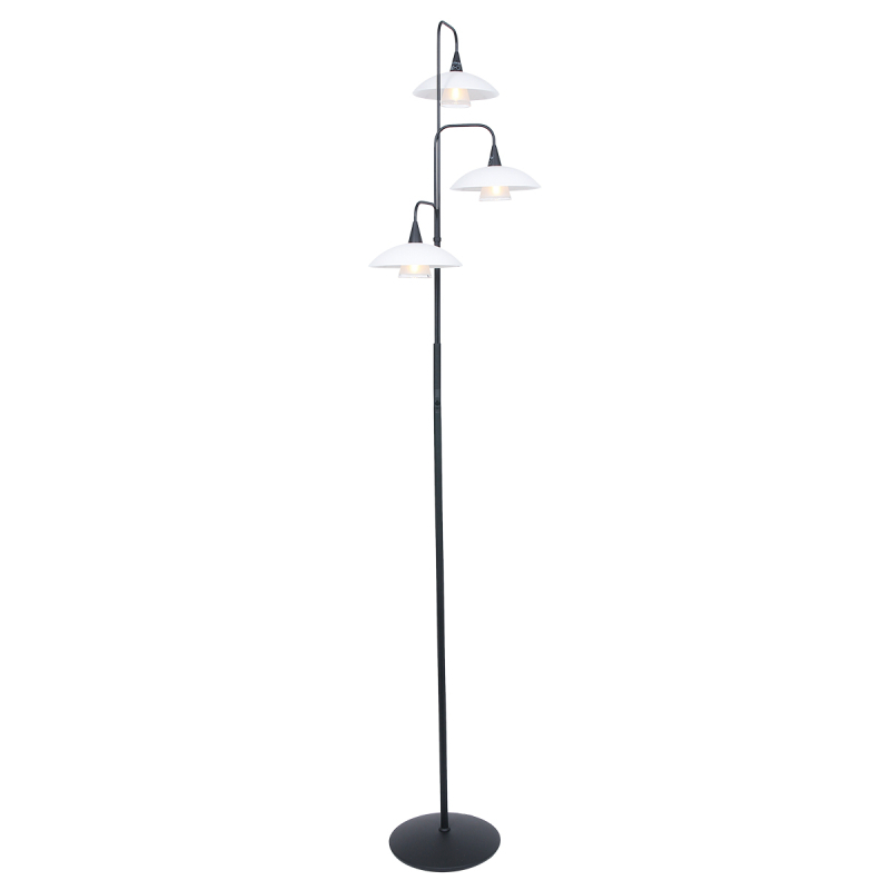 Steinhauer Tallerken LED Vloerlamp 3-lichts Zwart 100cm