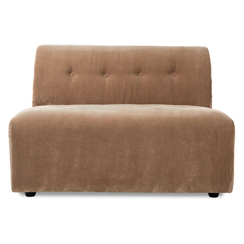HKliving Vint Couch: Element Midden 1,5-Zits, Corduroy Rib, Brown