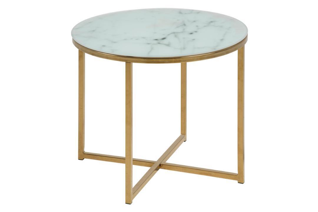 Sidetable Felien Glas Wit Ø50cm - Giga Living