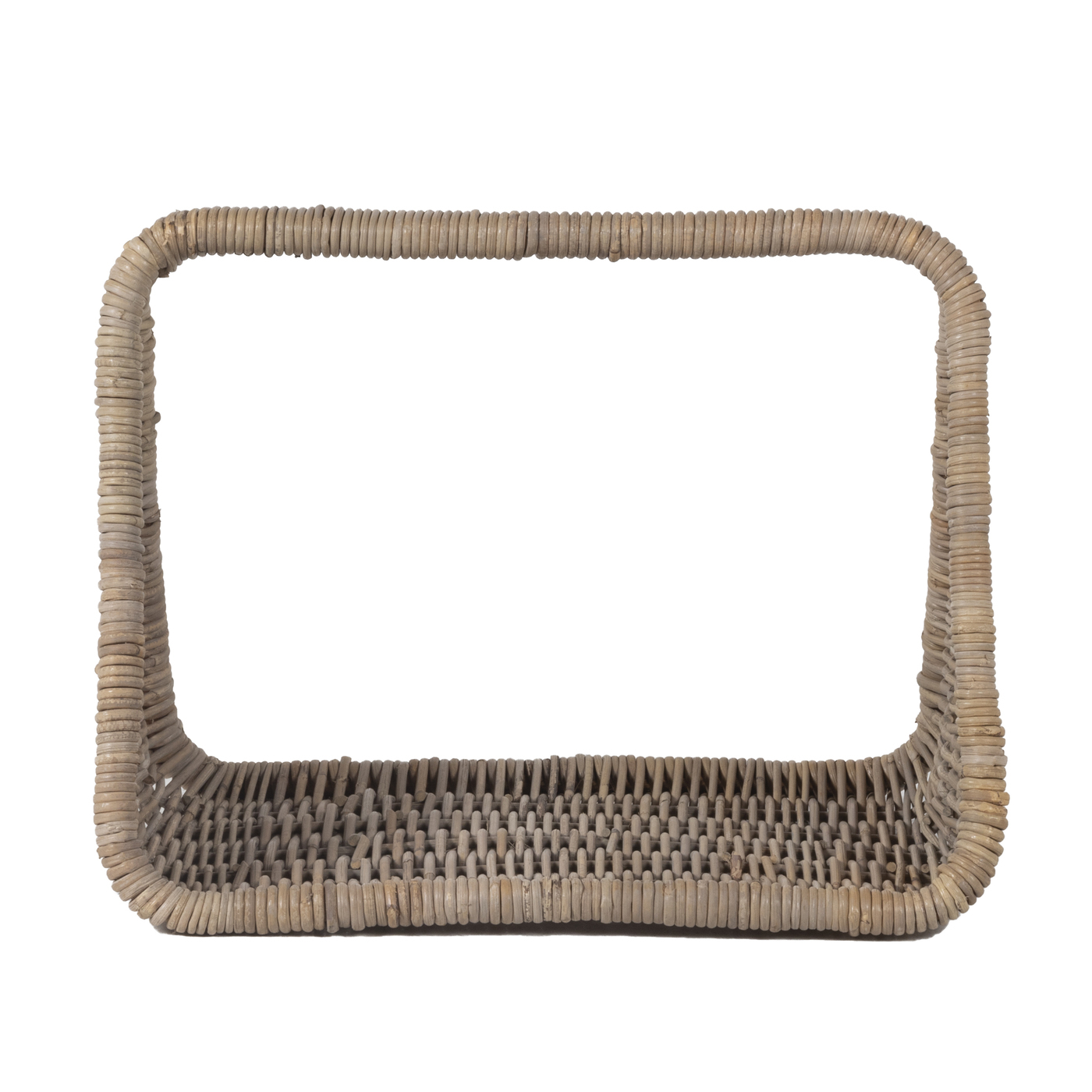 Open Houtmand Rotan - Naturel - Rechthoekig - 59x40x42cm - Het Mandenhuys